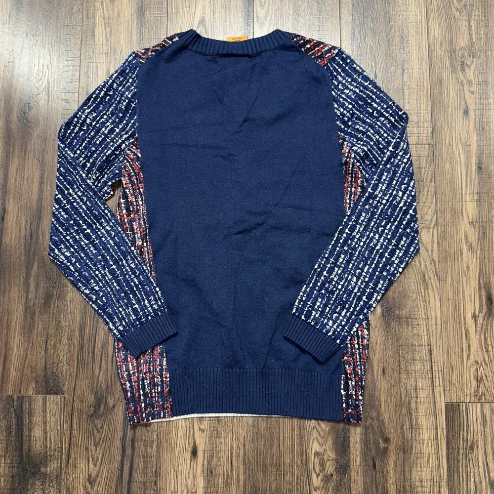 Tory Burch Wool Blend Sweater Round Neck Long Sleeve Multicolor Women's Large